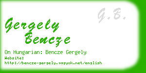 gergely bencze business card